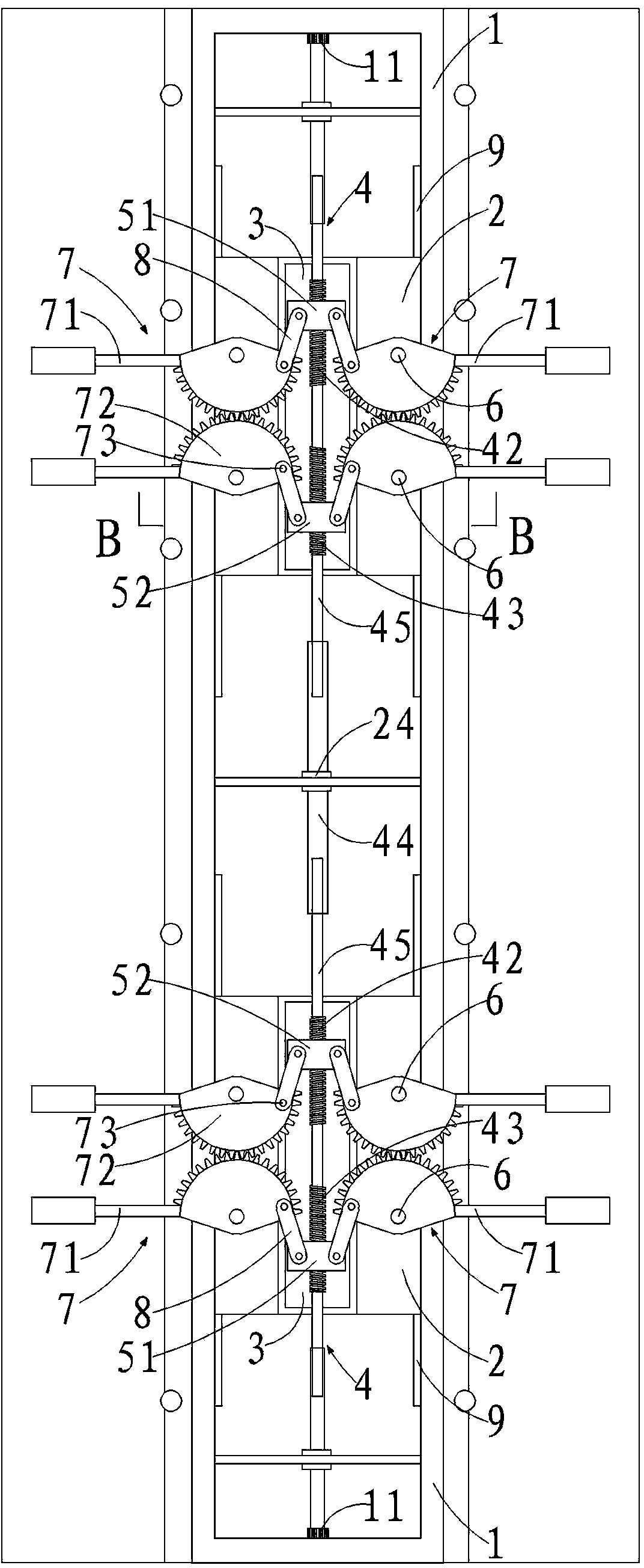 Vehicle lifting device for a stereo garage