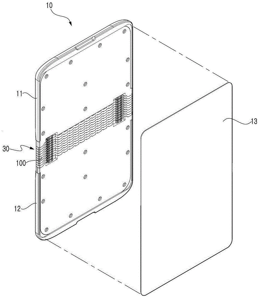 Flexible hinge device having interlocking structure