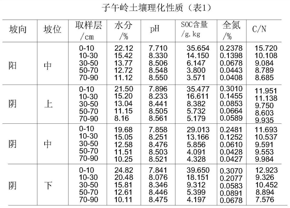 Forest soil carbon reserve research method