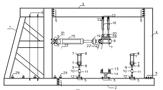 Portable performance test device for automatic control of combined action of bidirectional load of beam-column joint and determination method