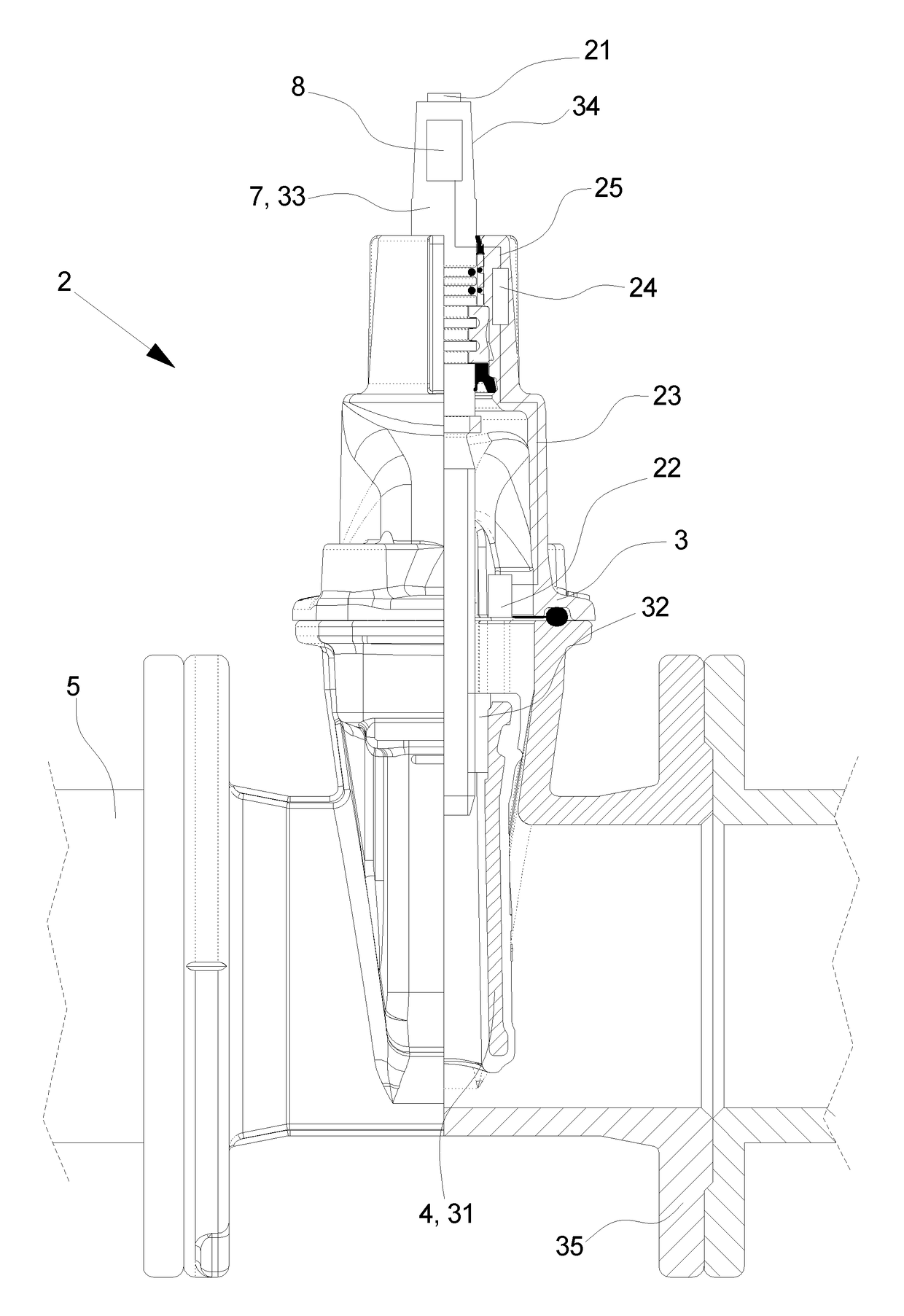 A valve arrangement, a method for identifying an underground valve of a valve arrangement and use of a use of valve arrangement