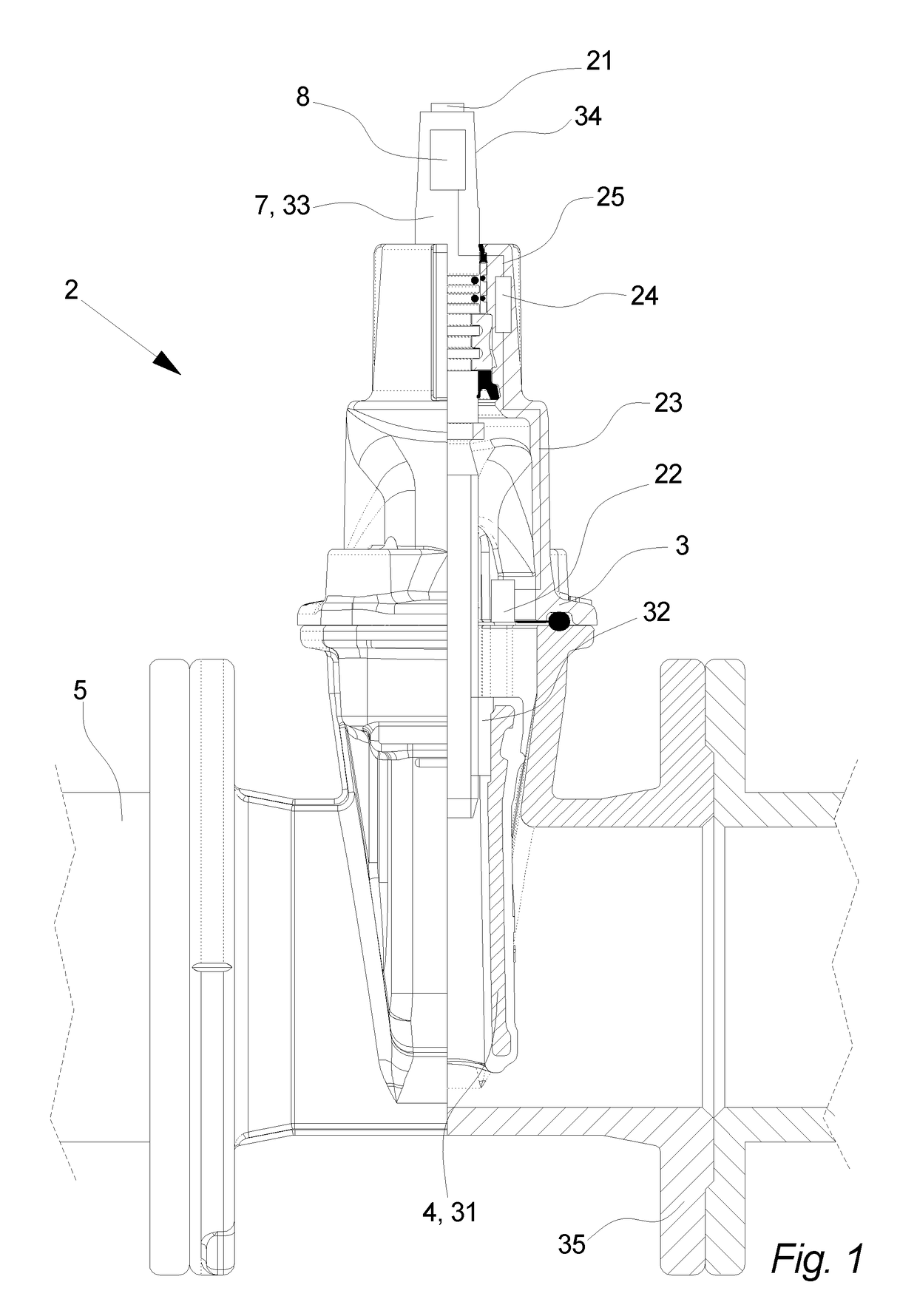 A valve arrangement, a method for identifying an underground valve of a valve arrangement and use of a use of valve arrangement