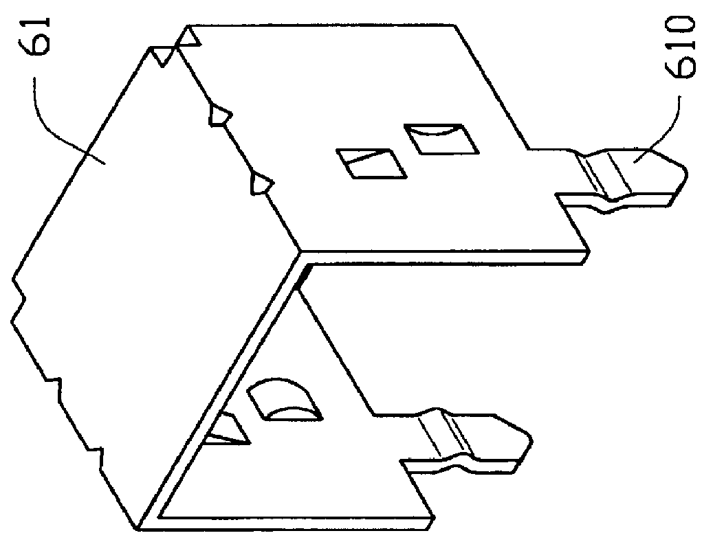 Mini DIN connector having a reduced height above a circuit board