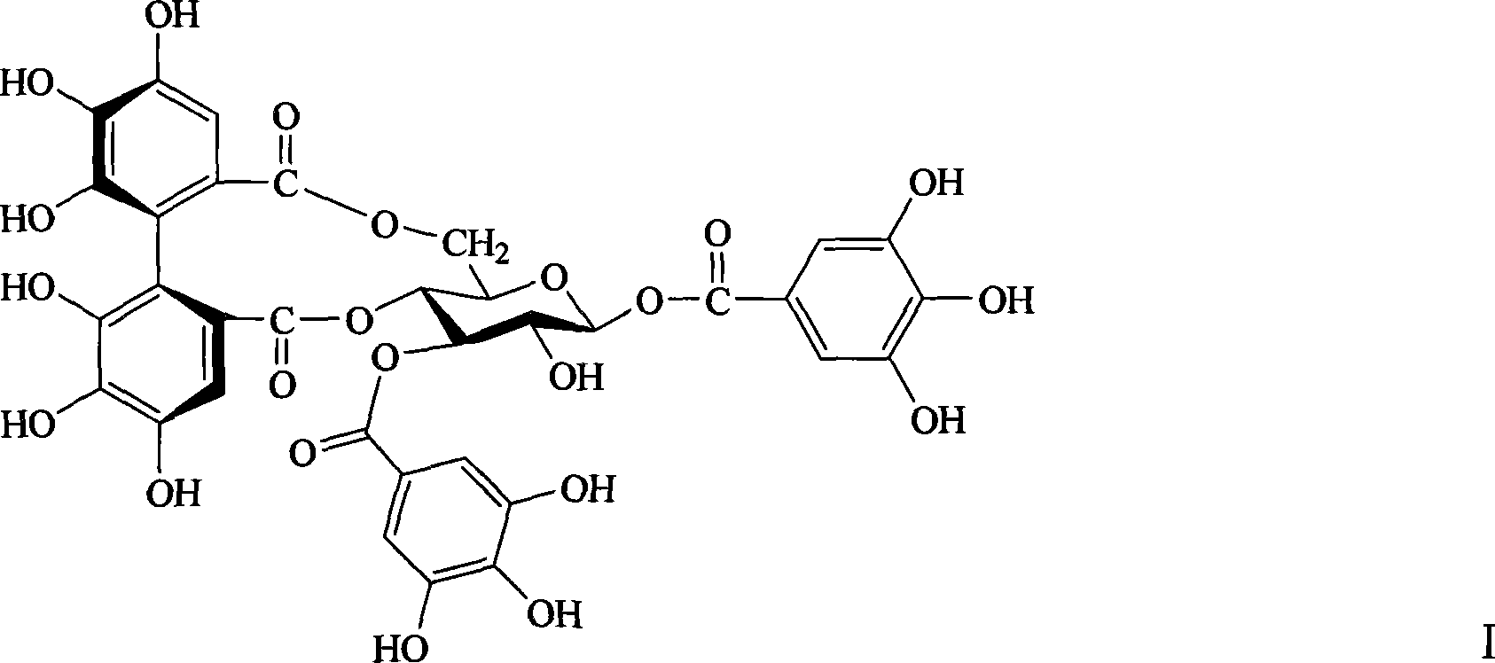 Application of 1,3-2-O-gallnut acyl 1-4,6-(S)-HHDP-beta-D-glucopyranose in preparing antineoplastic medicament