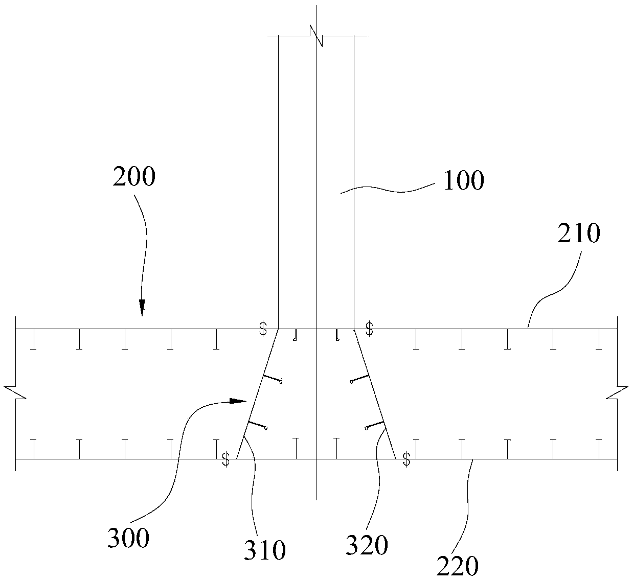 Corrugated bulkhead connection assembly and ships containing it