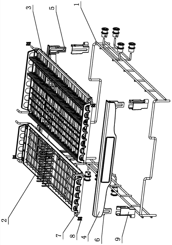 Dishwasher knife and fork rack up and down adjustment mechanism