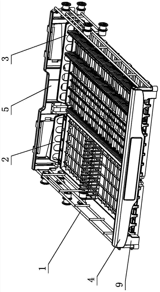 Dishwasher knife and fork rack up and down adjustment mechanism