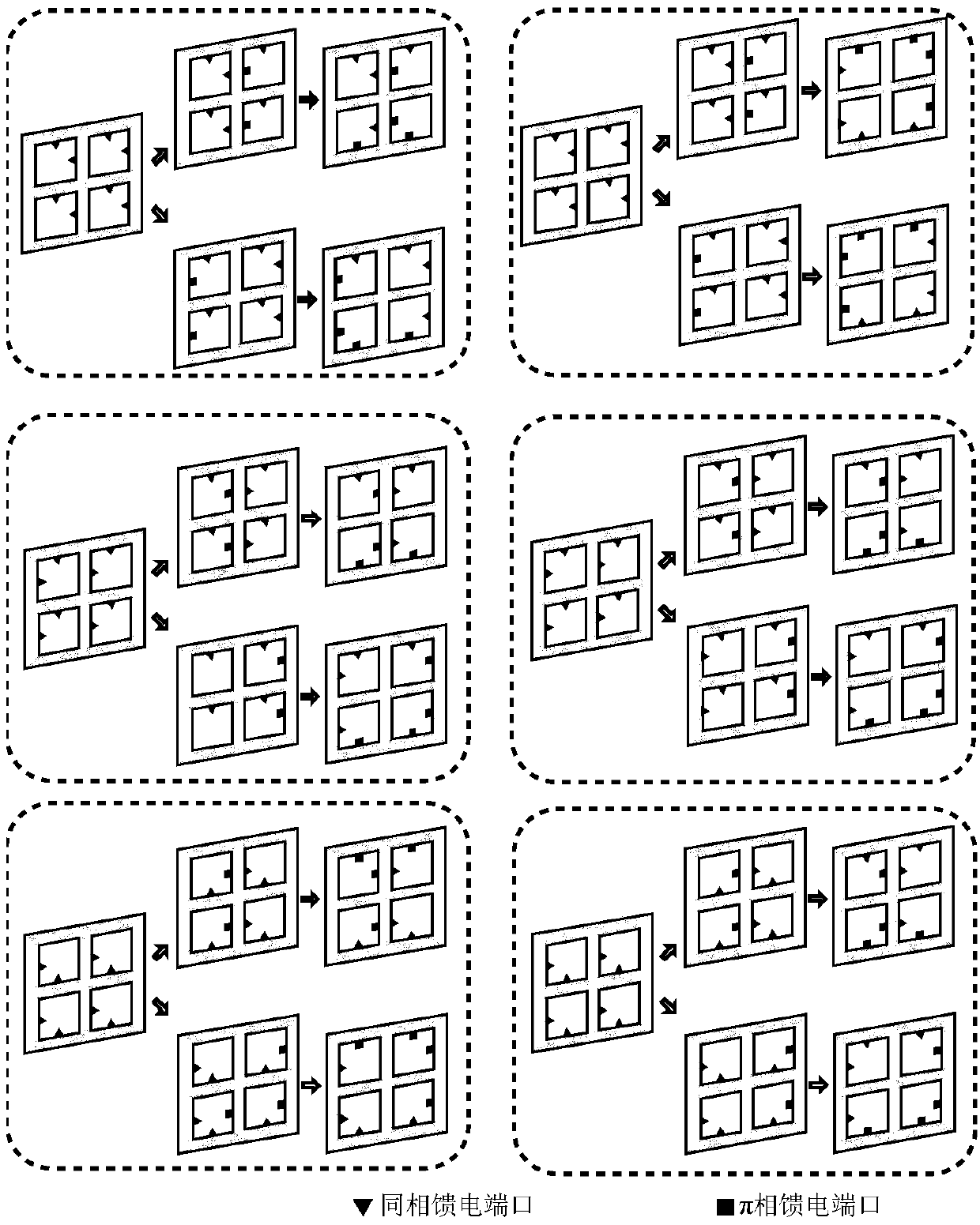 Orthogonally polarized planar array antenna designed by adopting cross polarization inhibition method