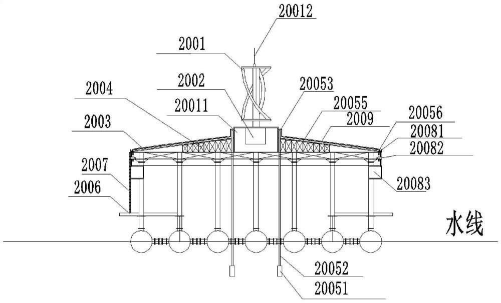 Modular offshore floating type wind-solar hybrid power generation and storage platform