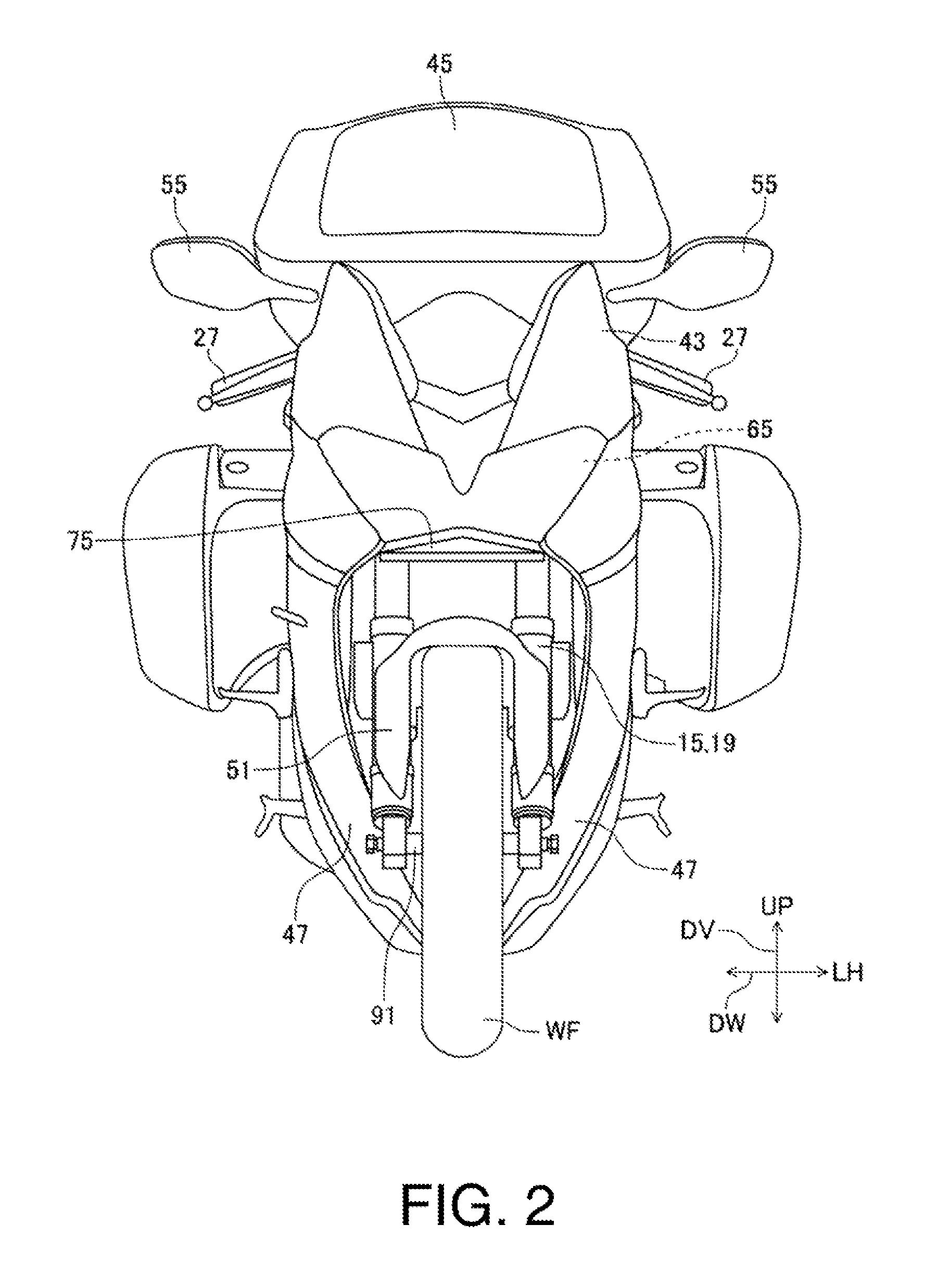 Radiator structure for two-wheeled vehicle