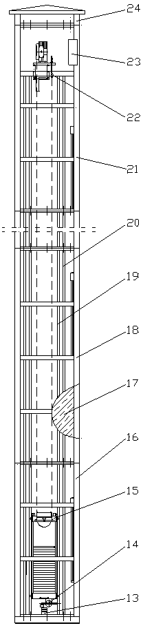 Integrated sightseeing lift with steel-structured hoistway