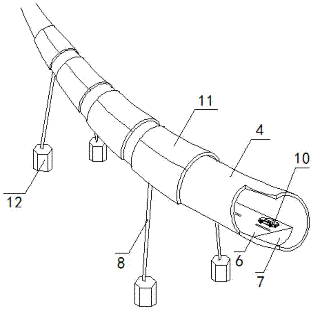 Anti-collision structure of submerged floating tunnel