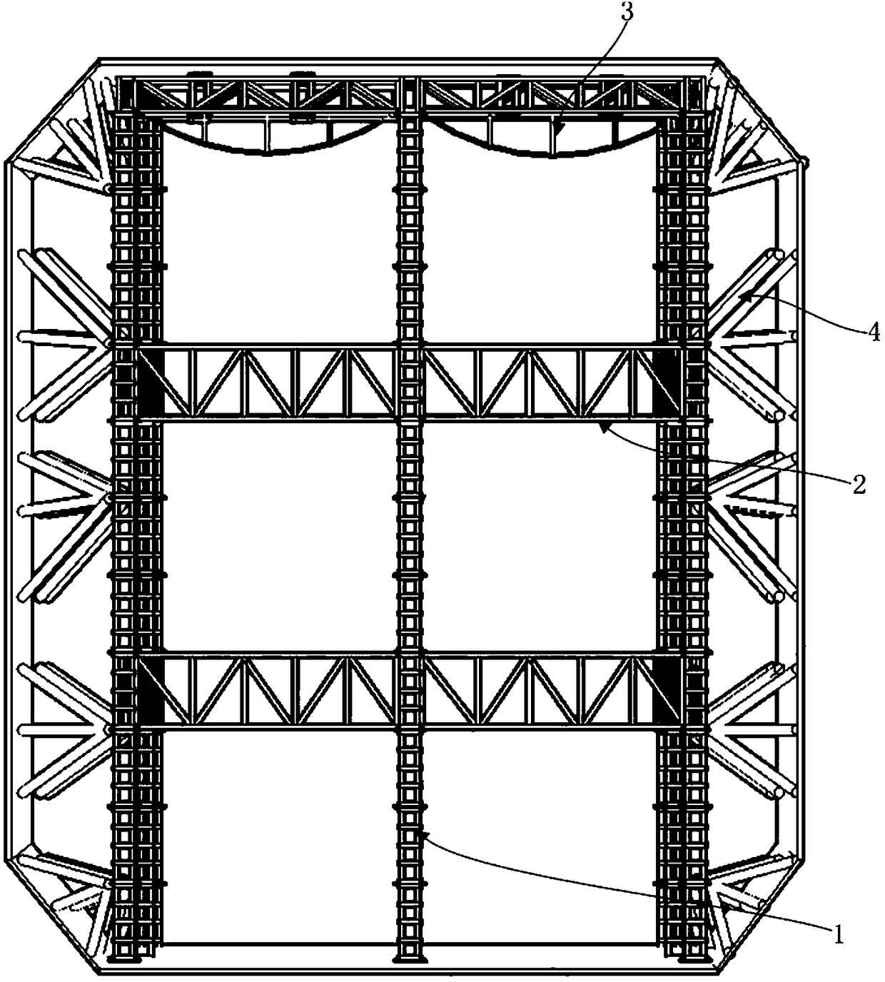 Fabricated mold plate supporting device of shaped concrete tunnel body