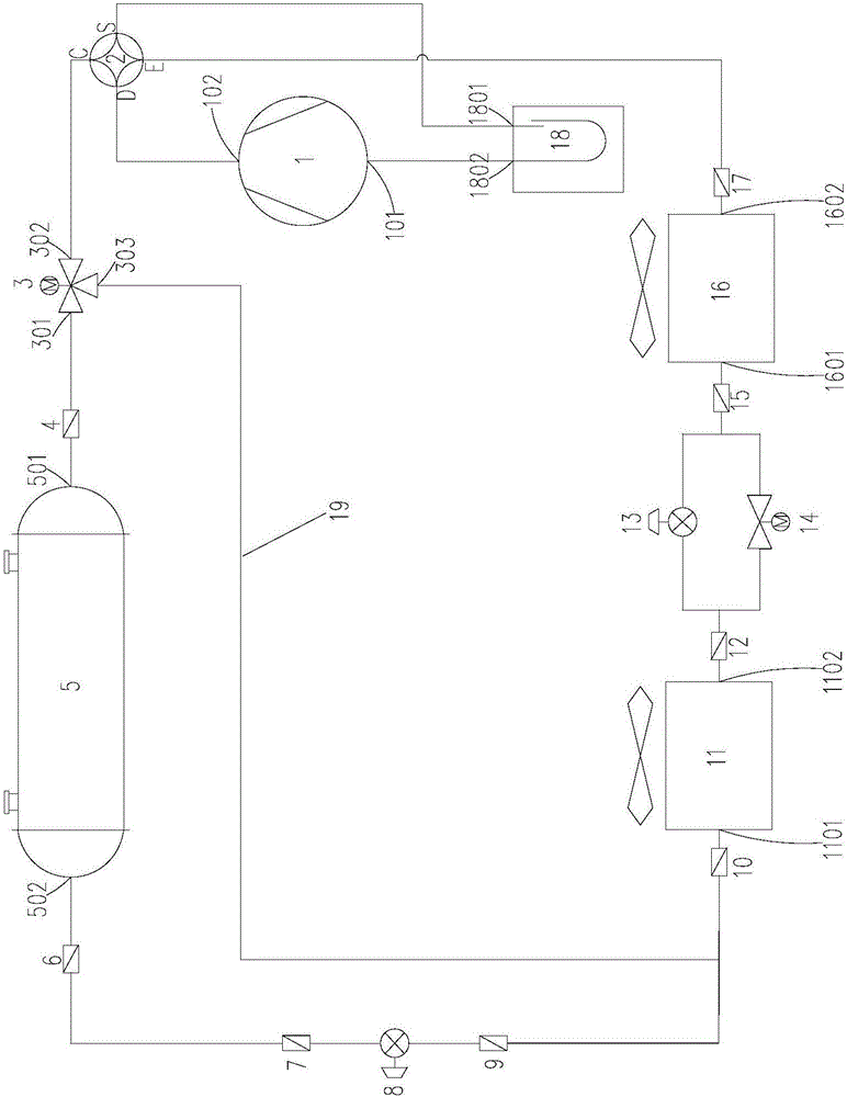 Air-cooled cold and hot water unit