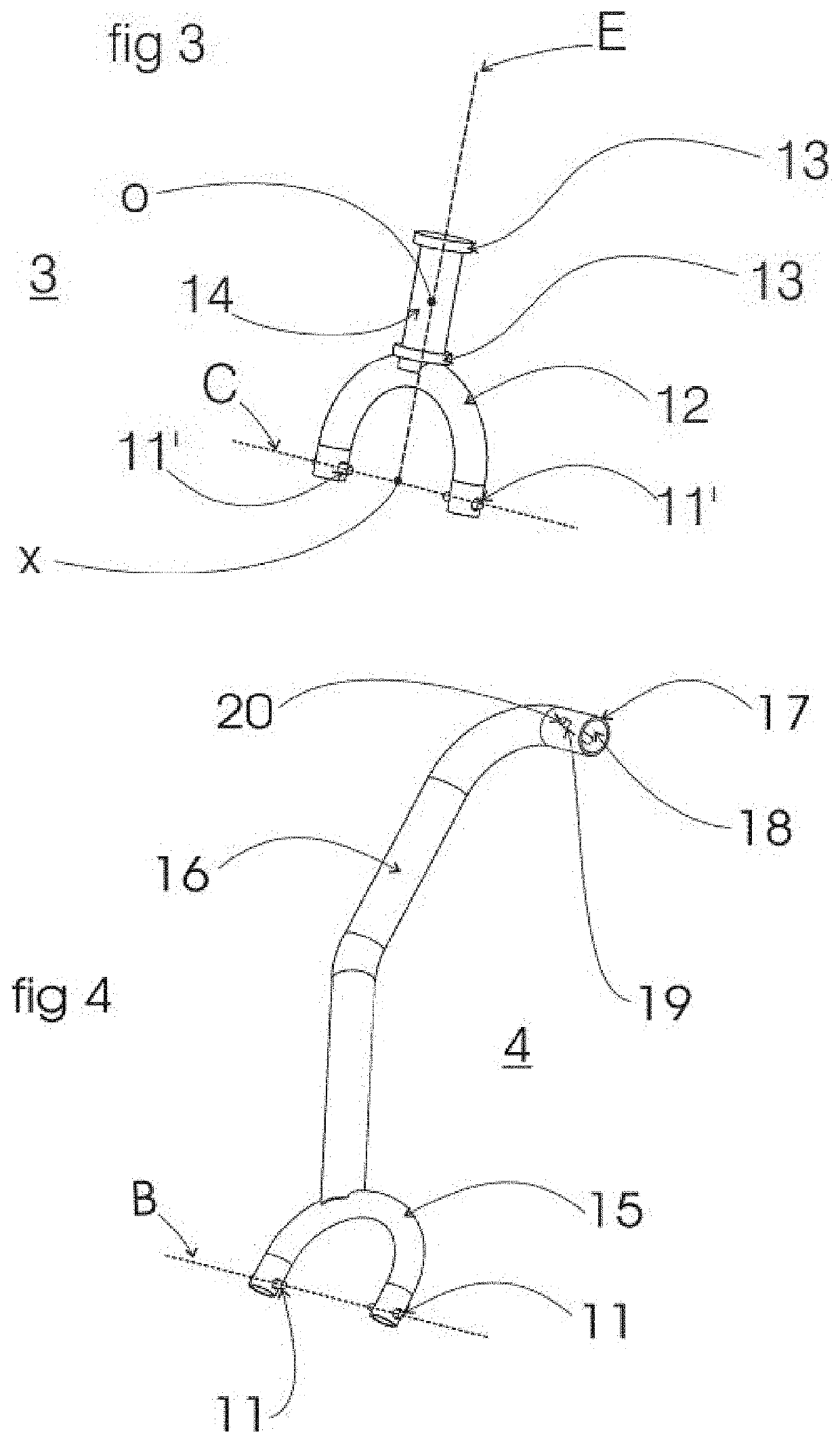 Device for controlling a monoski