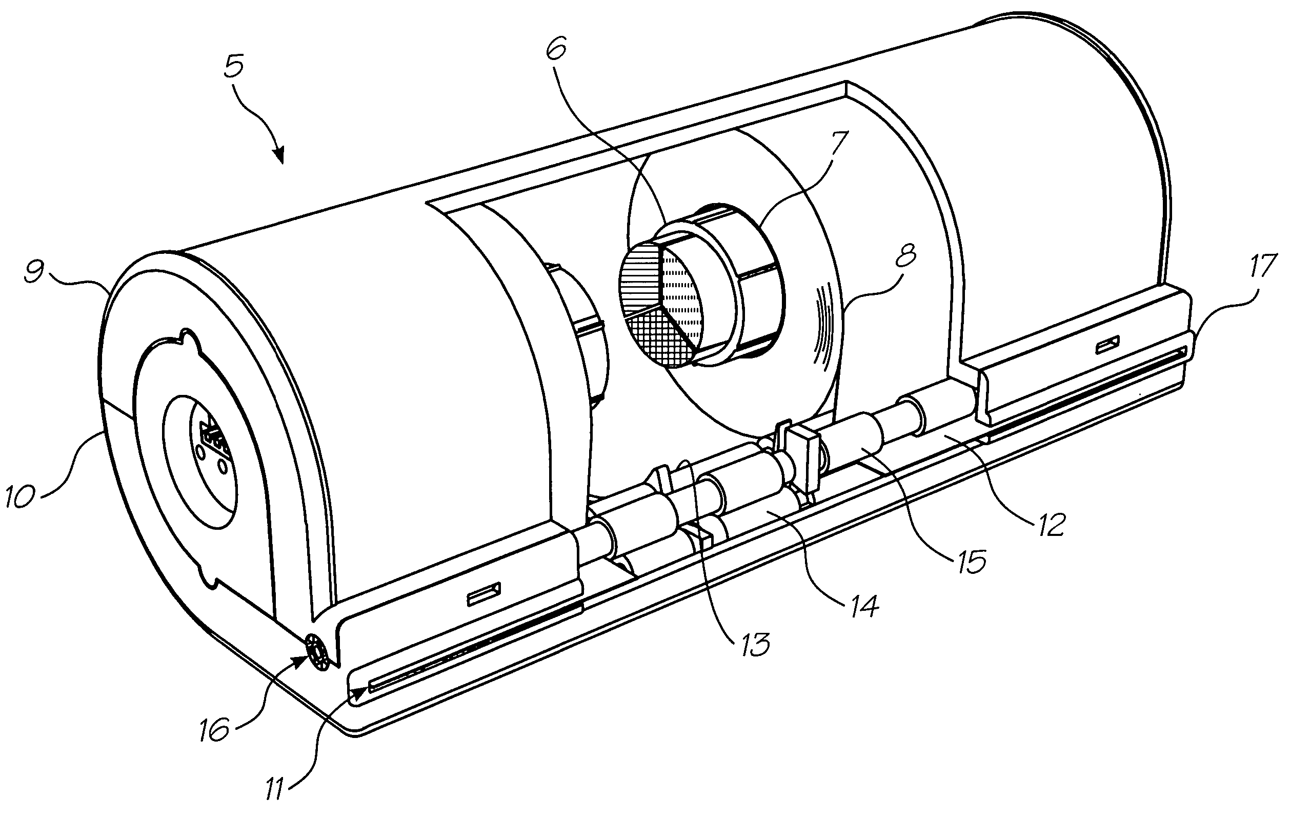 Compact media and ink cartridge for inkjet printhead