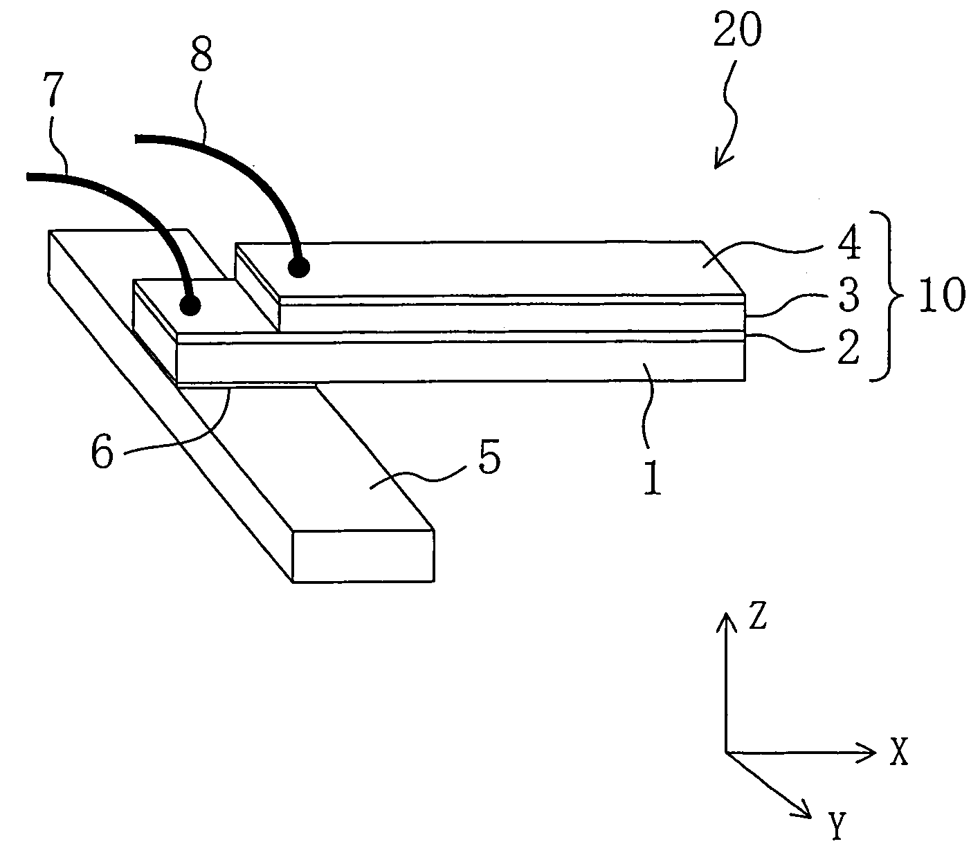 Piezoelectic element and method for manufacturing the same, and ink jet head and ink jet recording apparatus using the piezoelectric element