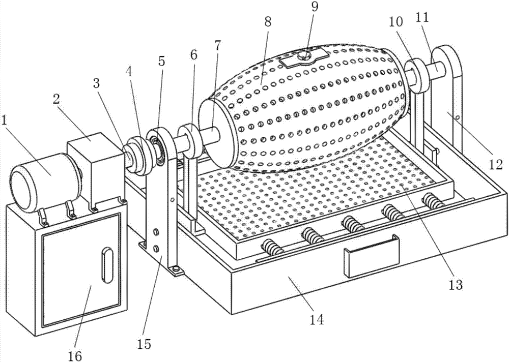 Drum-type rice sieve device