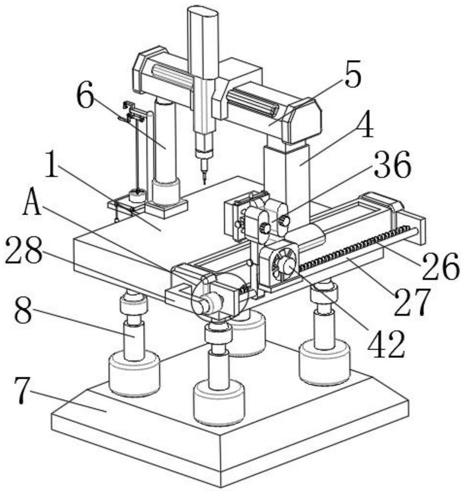 Base lifting adjustable three-coordinate measuring machine for mechanical manufacturing