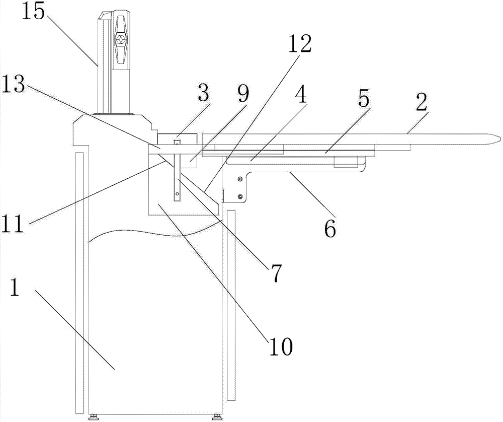 Control table with movable table surface