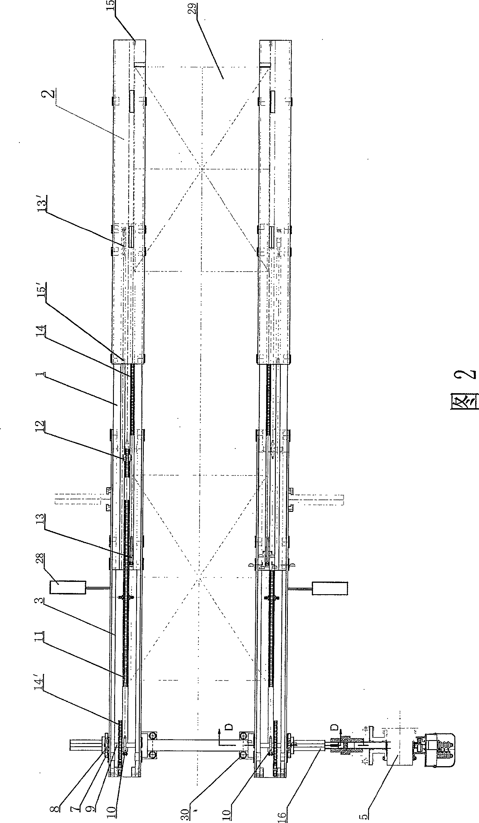 Thermal treatment vacuum furnace material transferring device