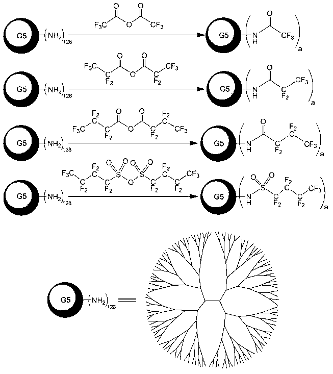 Fluoride modification based dendrimer gene transfer vector as well as preparation method and application thereof