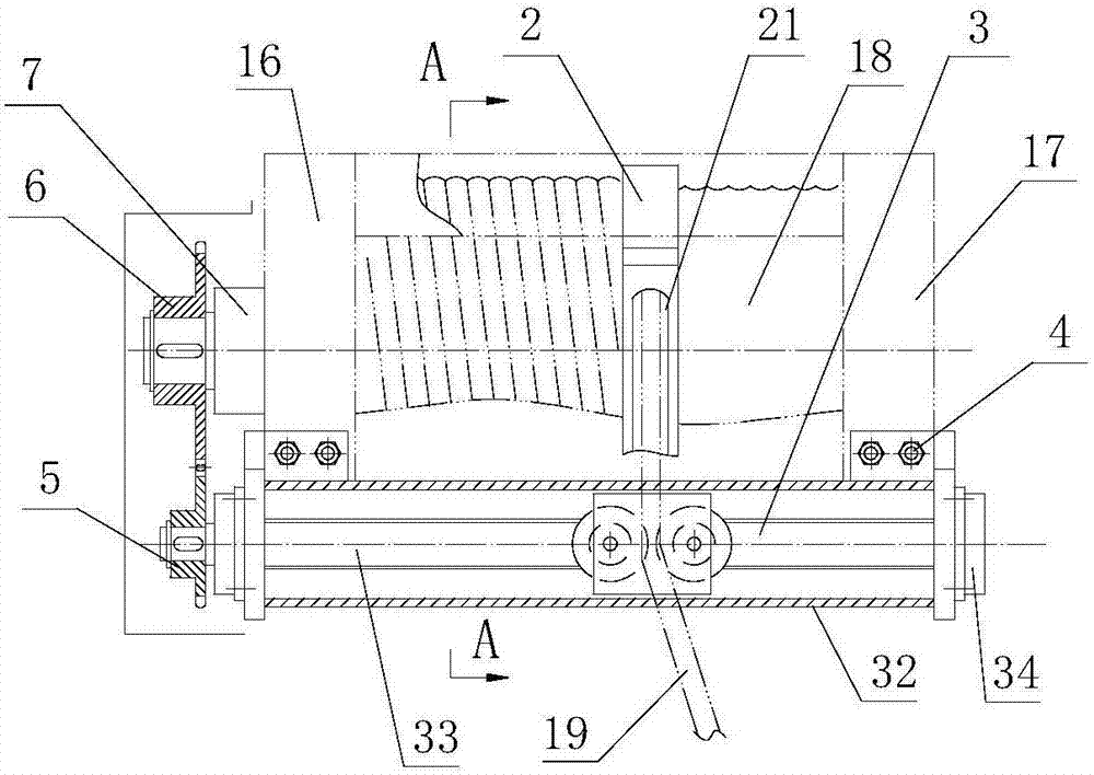 Hoist rope guide provided with clamp type rope pressing machine