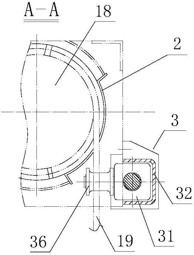 Hoist rope guide provided with clamp type rope pressing machine