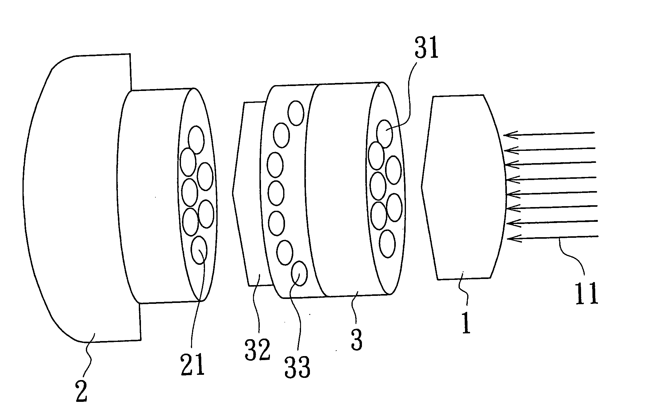 Power transfer-connecting device interposed between a power supply and a lamp of a vehicle