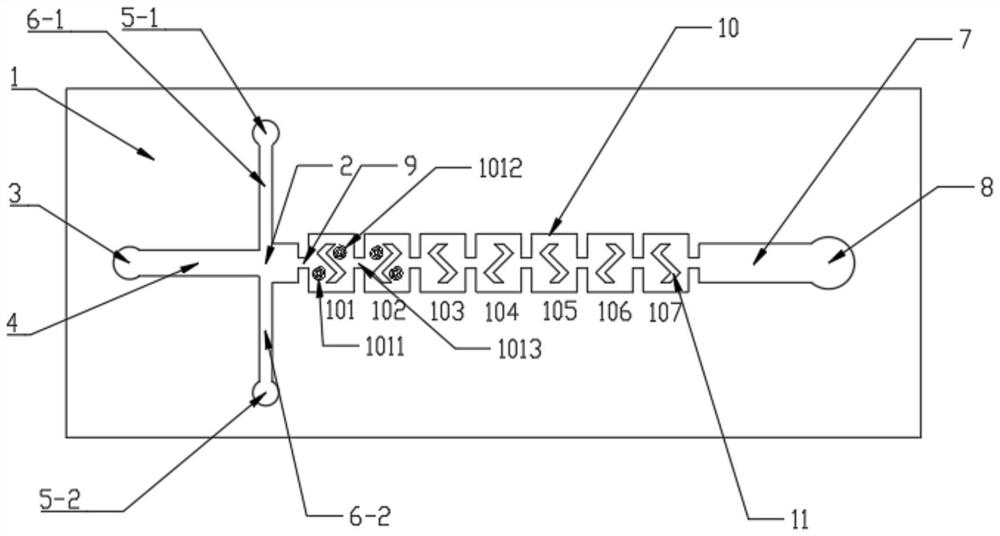 Passive micro-mixer for chemiluminescence detection and use method of passive micro-mixer