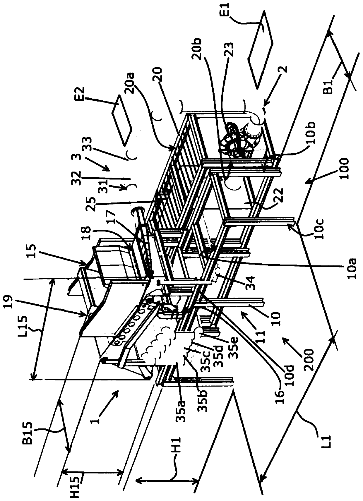 Device for producing nonwoven webs and method for assembling such device