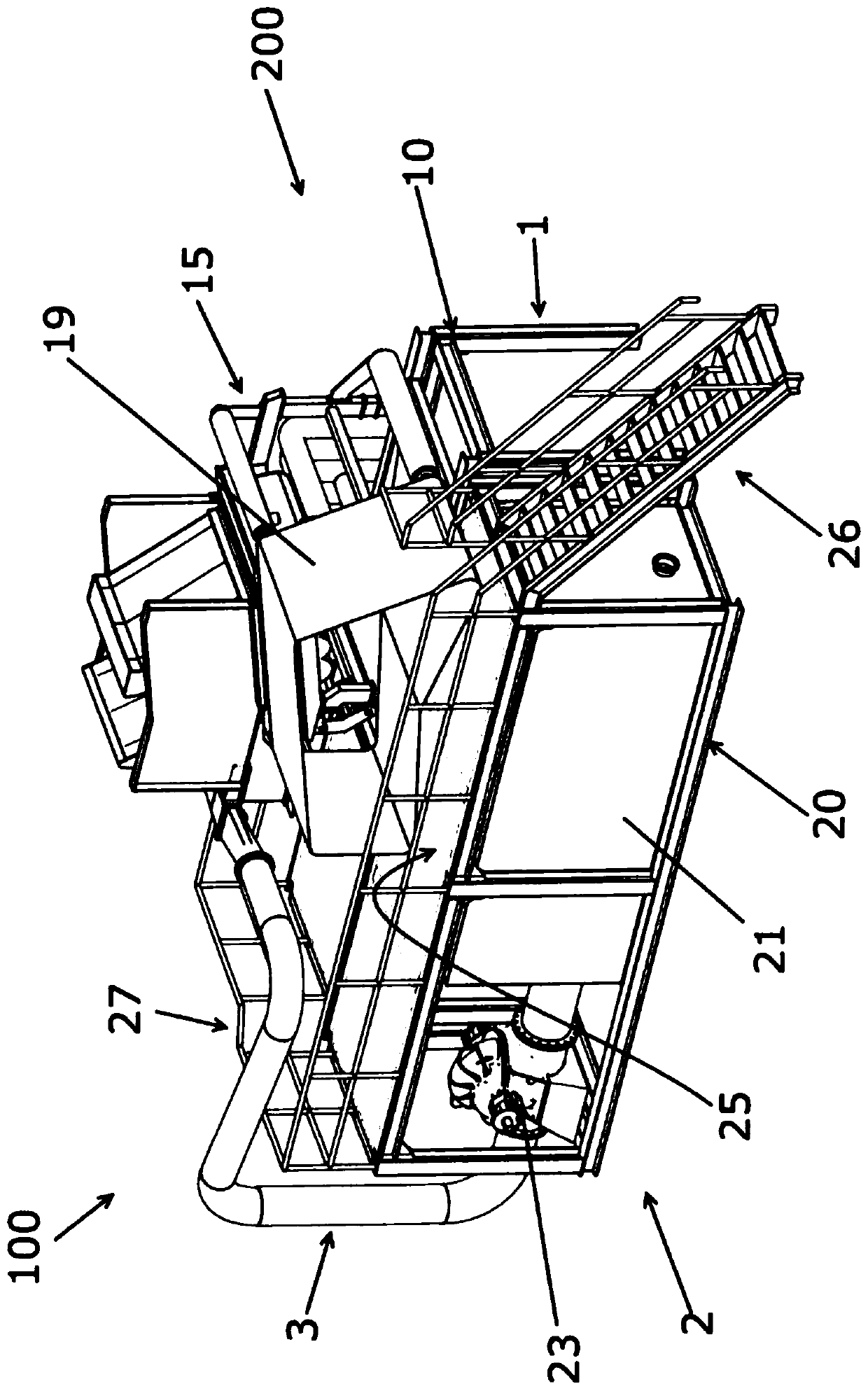 Device for producing nonwoven webs and method for assembling such device