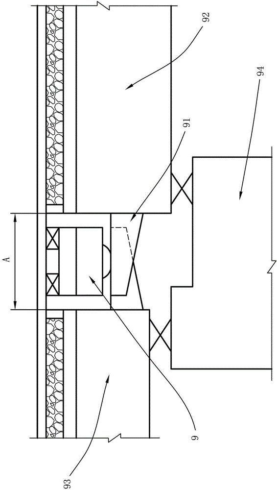 Large-displacement railroad bridge end expansion device