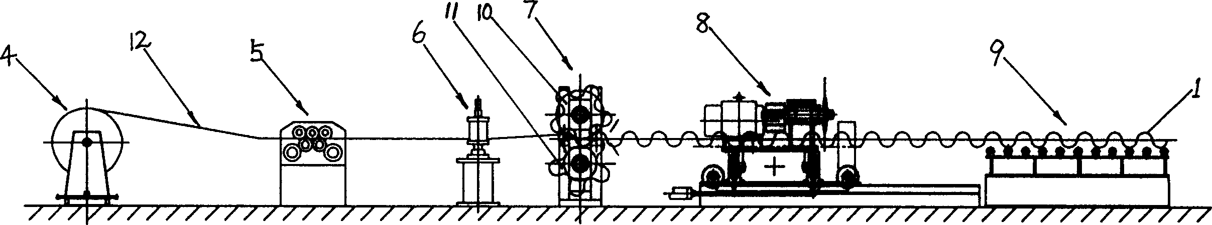 H-shaped section bar having transverse wave form webs, its making process and forming apparatus for transverse wave form webs