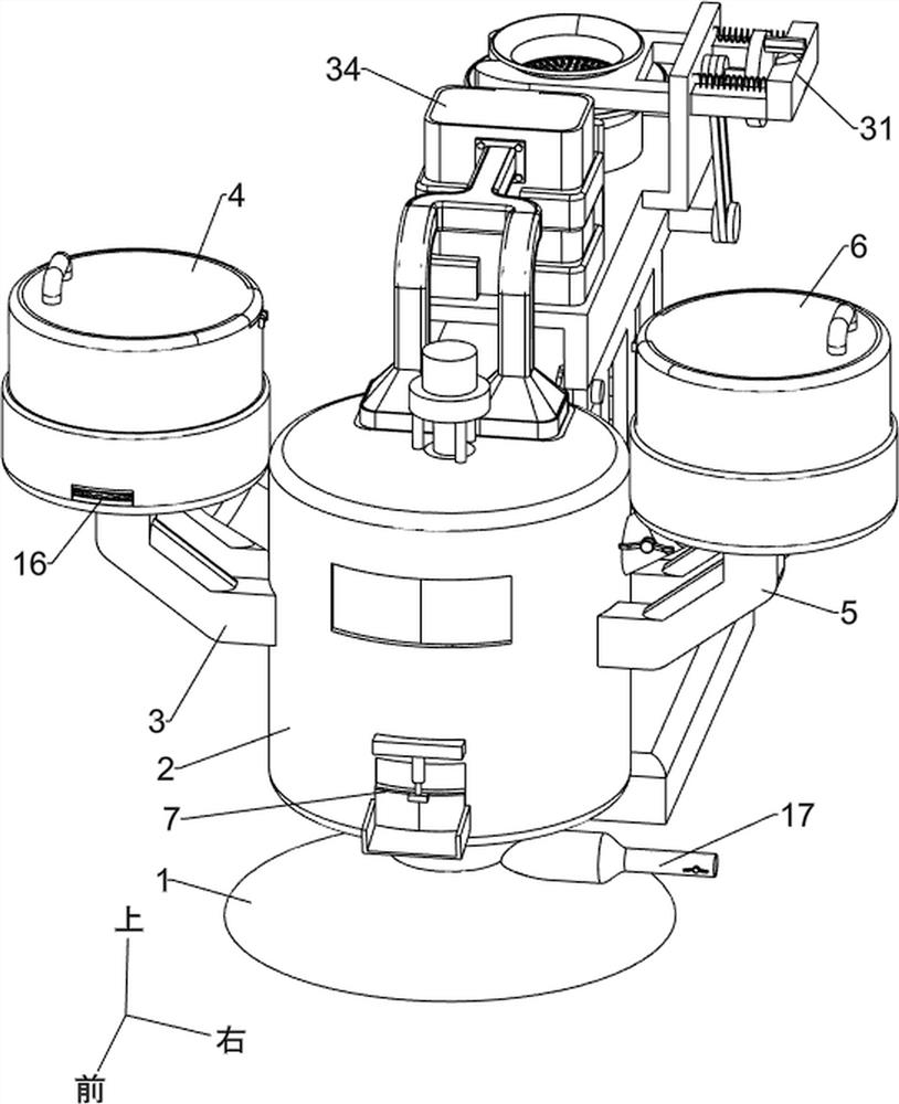 Efficient treatment device for solid waste lead slag of storage battery