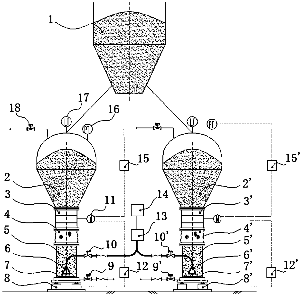 Fluidifying tank, blast furnace coal injecting device and system and a control method