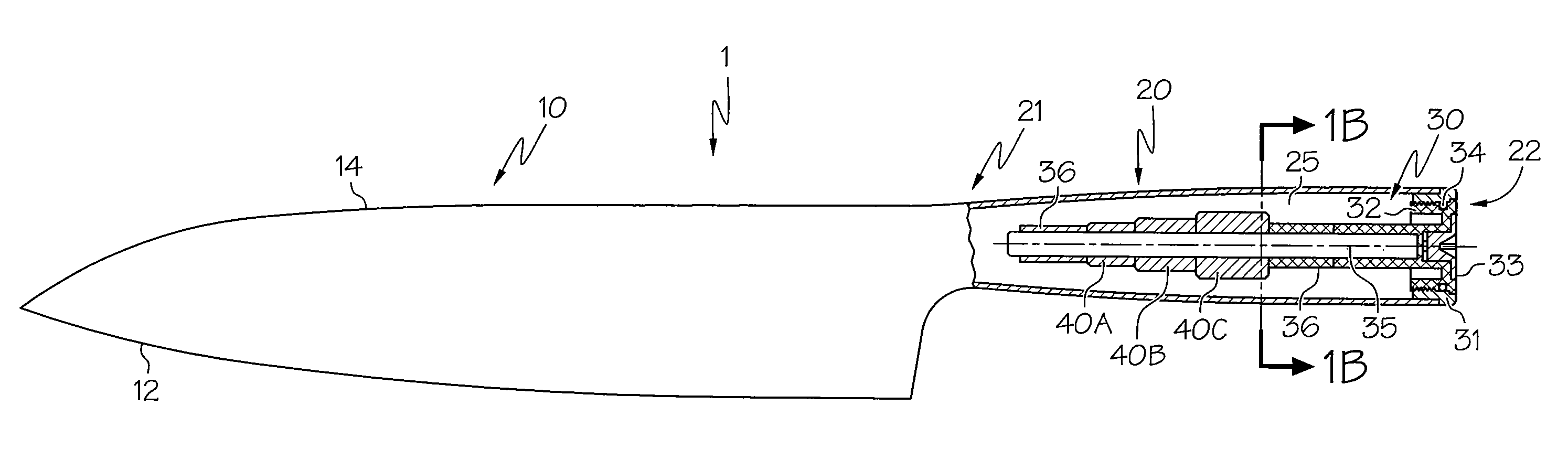 Method of balancing a kitchen knife using removable handle weights