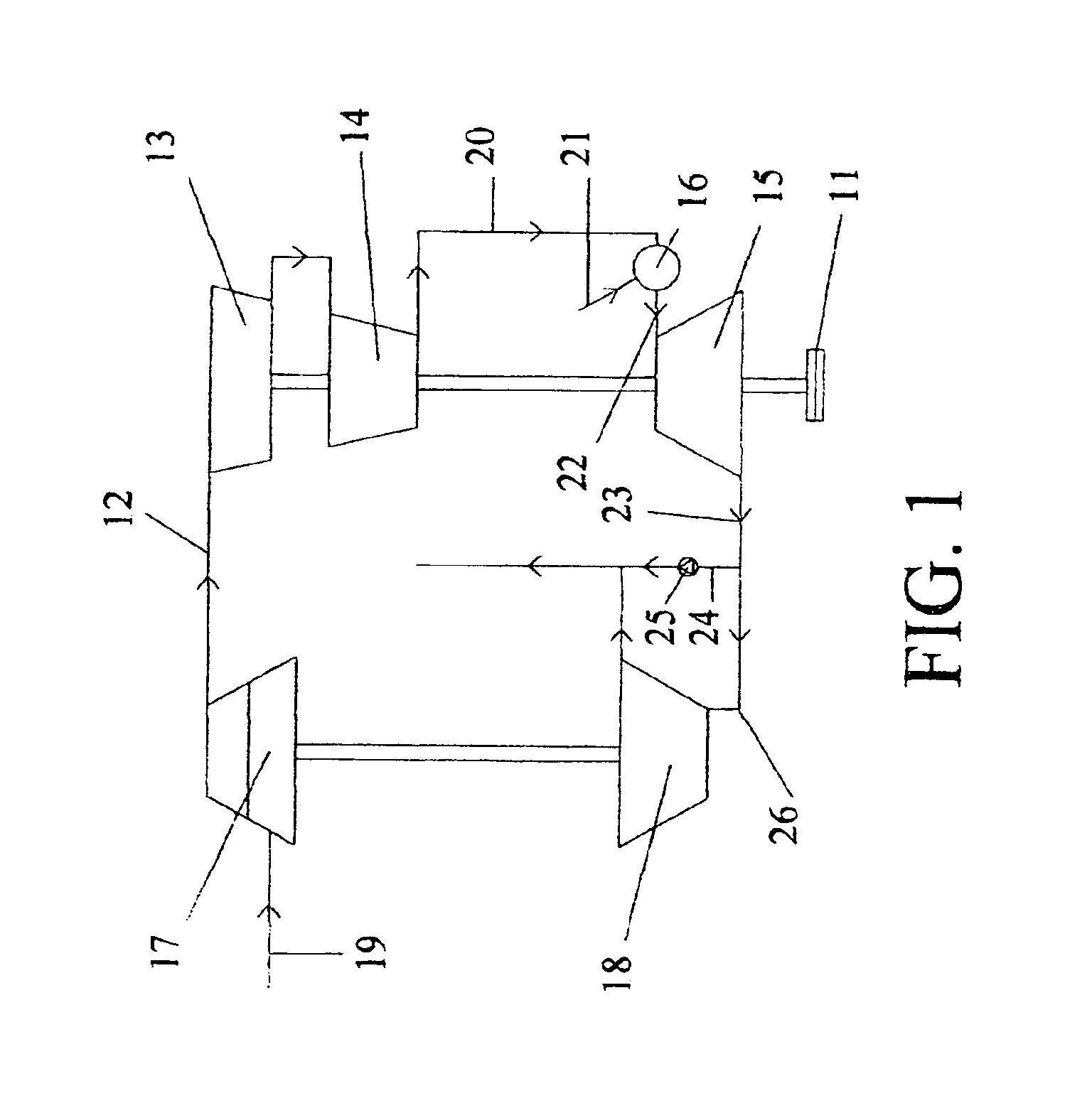 Supercharged open cycle gas turbine engine