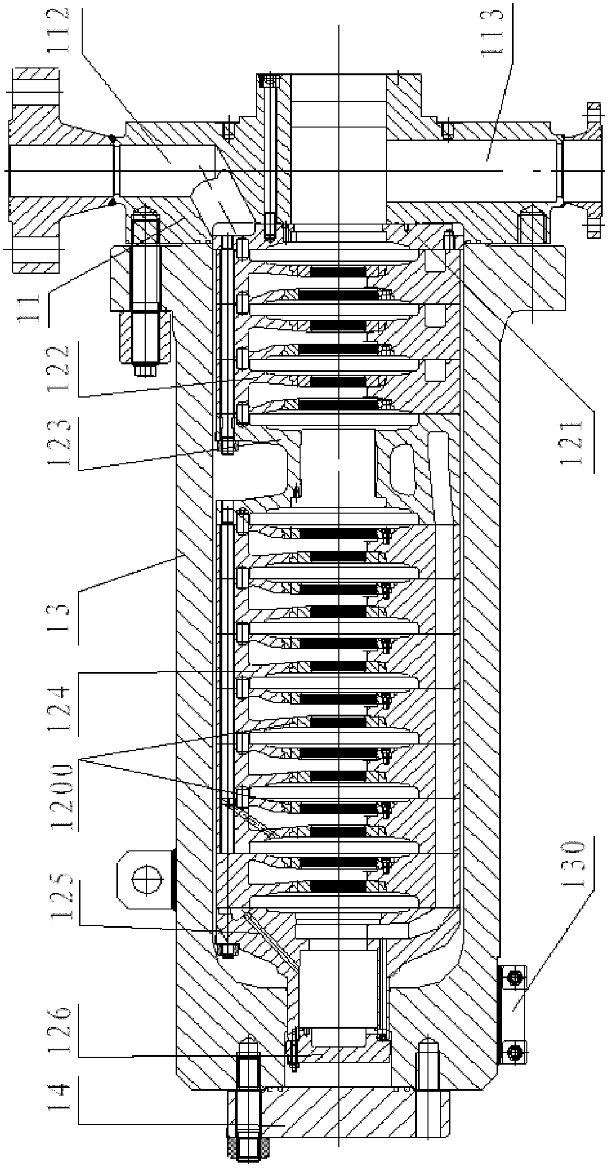 Stator component of charging pump for nuclear power station