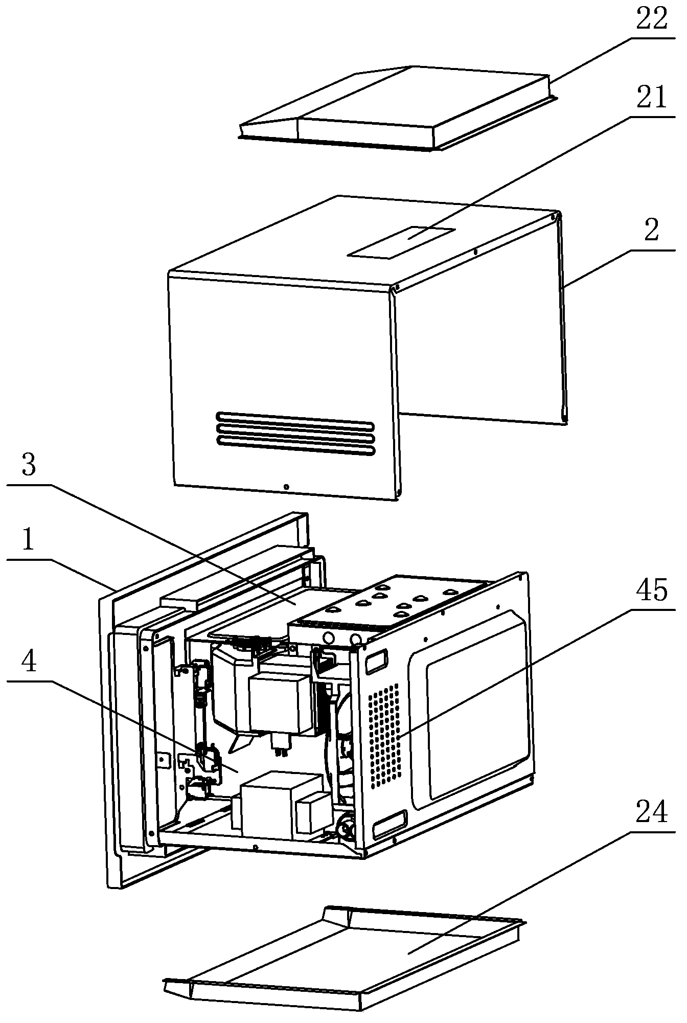 Efficient heat radiation embedded type microwave oven