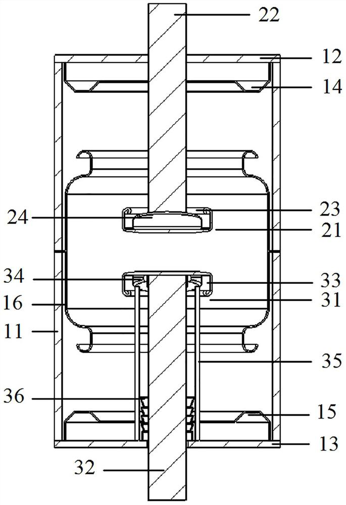 Bipolar longitudinal magnetic contact structure and vacuum arc-extinguishing chamber