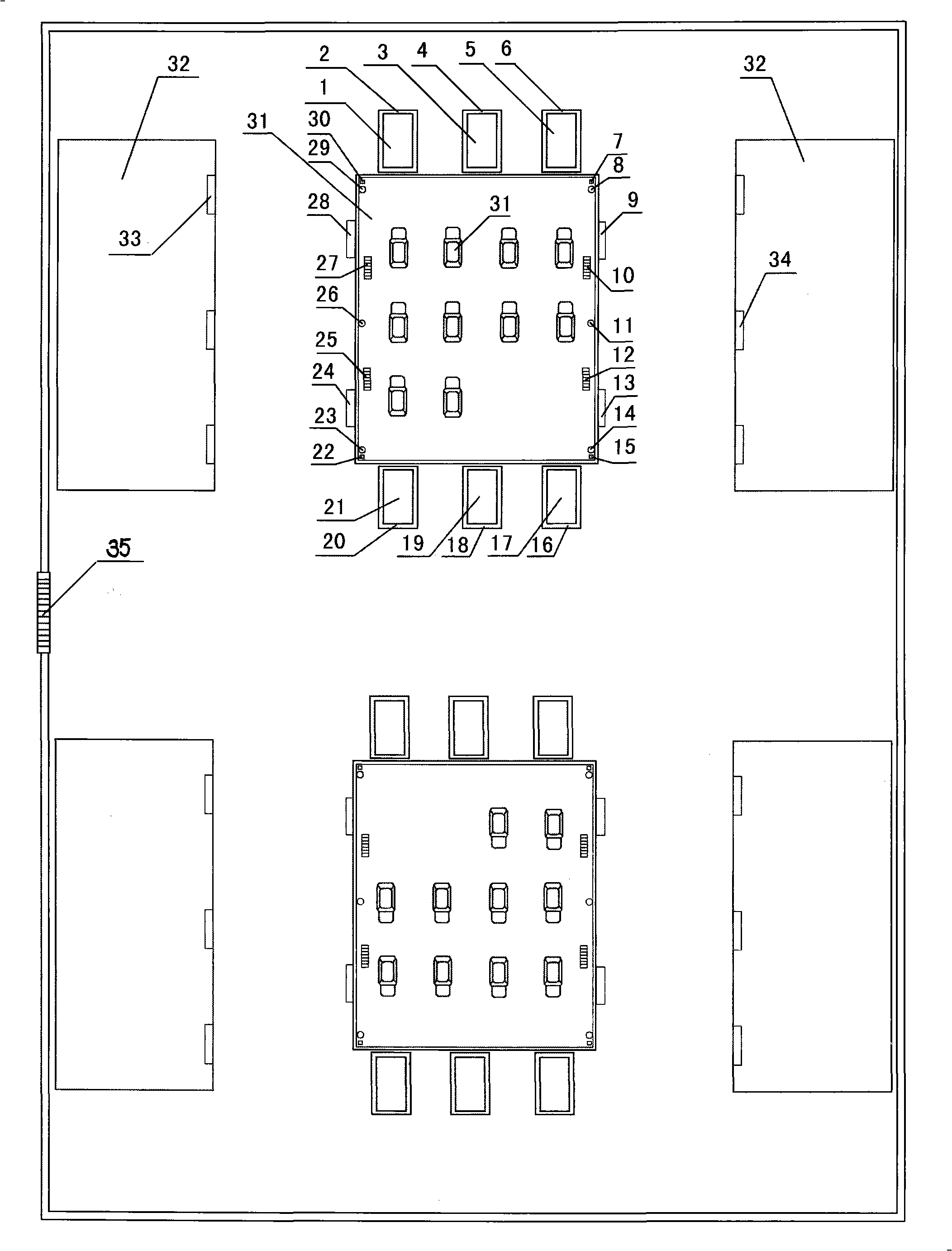 Underground garage with elevating device