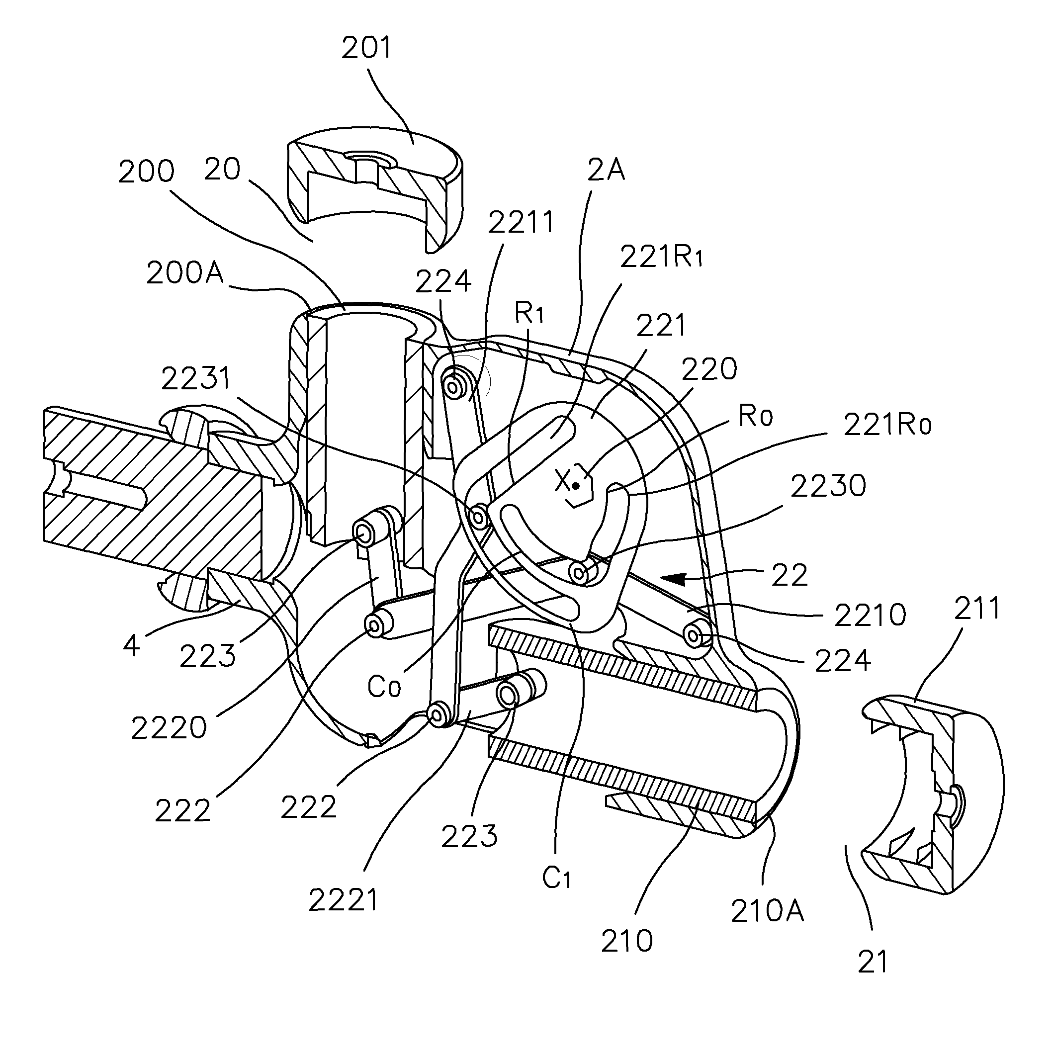 High and medium voltage switch apparatus with two interrupters, having common means for actuating the movable contacts of the interrupters