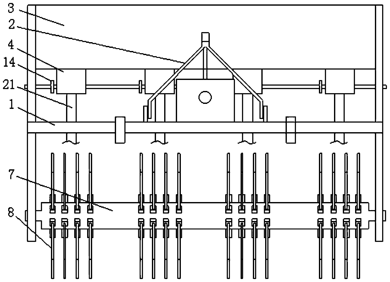 Novel corn zero-tillage fertilization application and sowing machine with function of triangular final seedling singling