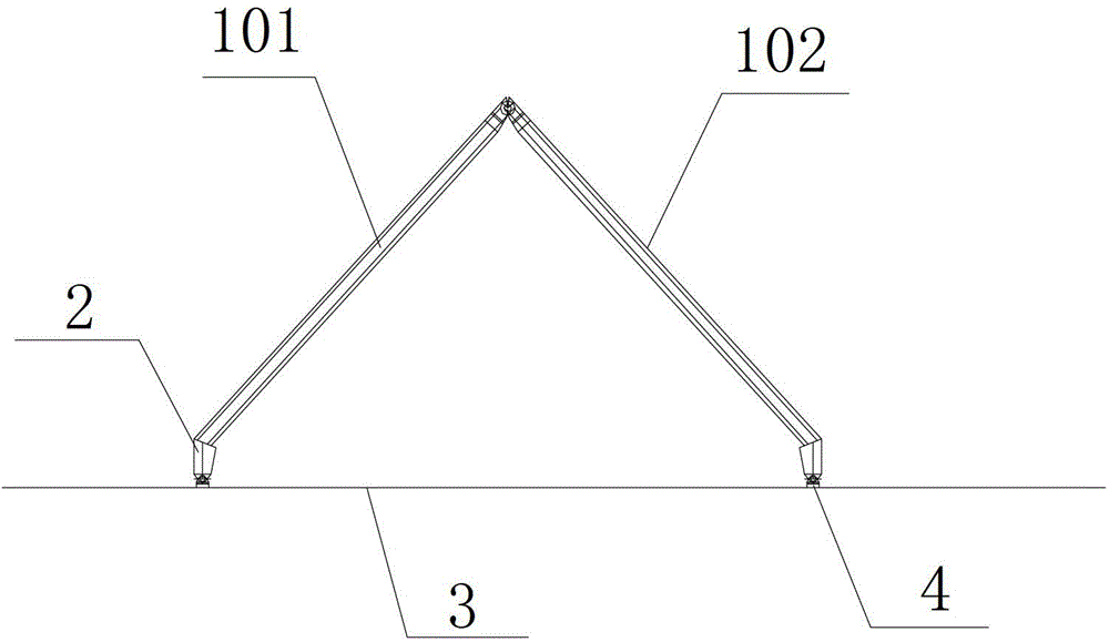 Hoisting method for large-span hinged type herringbone steel arch