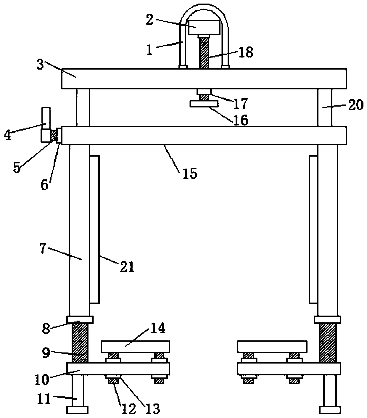 Fabricated hoisting and fixing device for containers