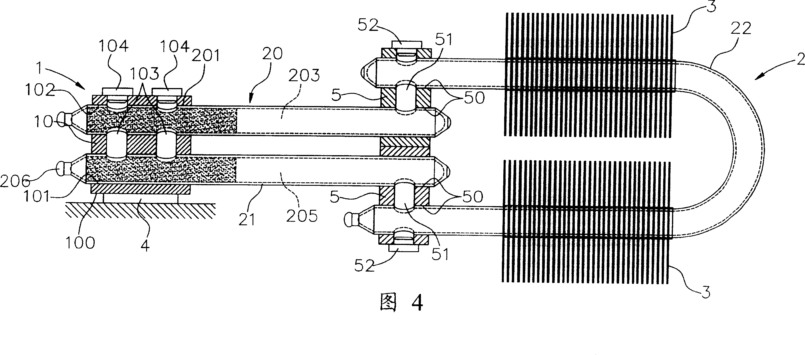 Loop type heat pipe structure