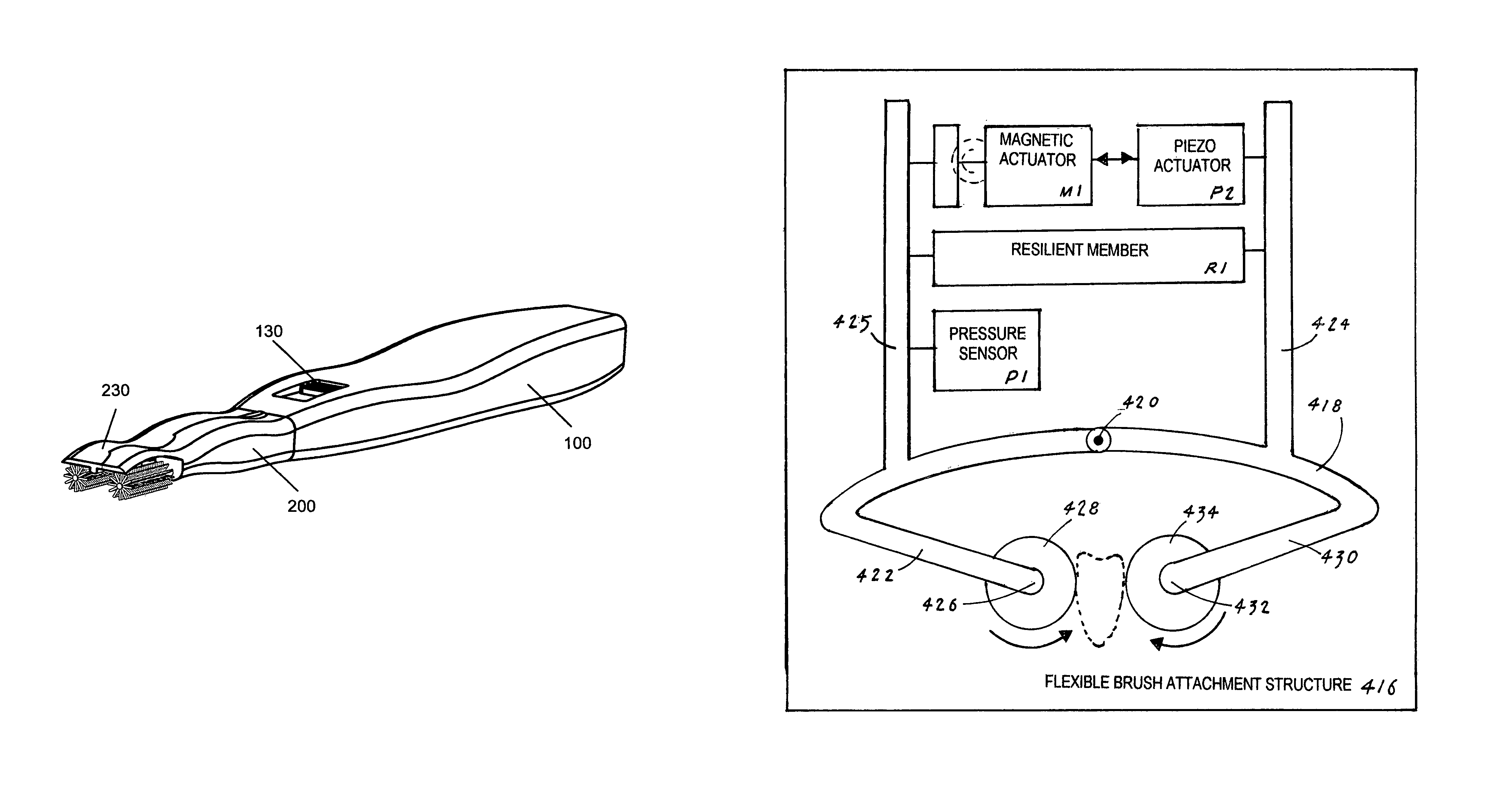 Dual rotating electric toothbrush