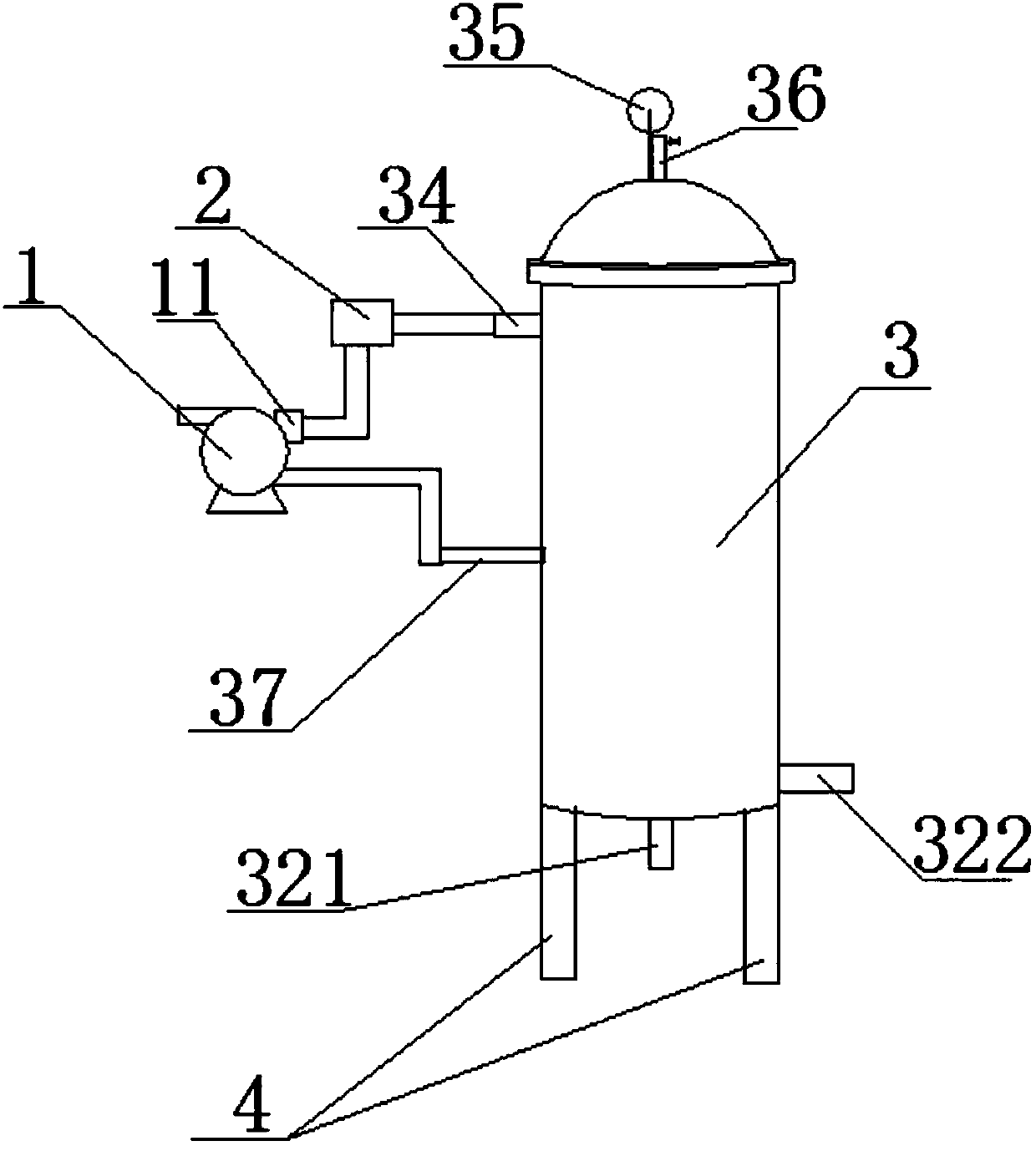 Efficient and full-automatic filtering device for edible oil