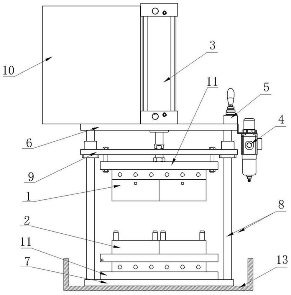 Air pressure drive type ice ball machining device